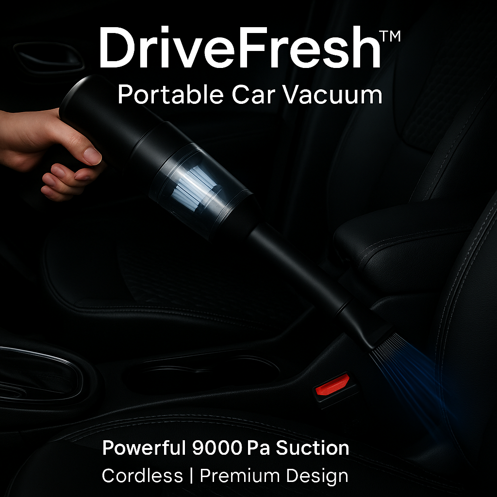 DriveFresh™ Portable Car Vacuum – Rechargeable & Powerful